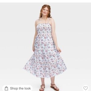 Roller Rabbit x Target Women's Floral Tie-Shoulder Tiered Maxi A-Line Dress